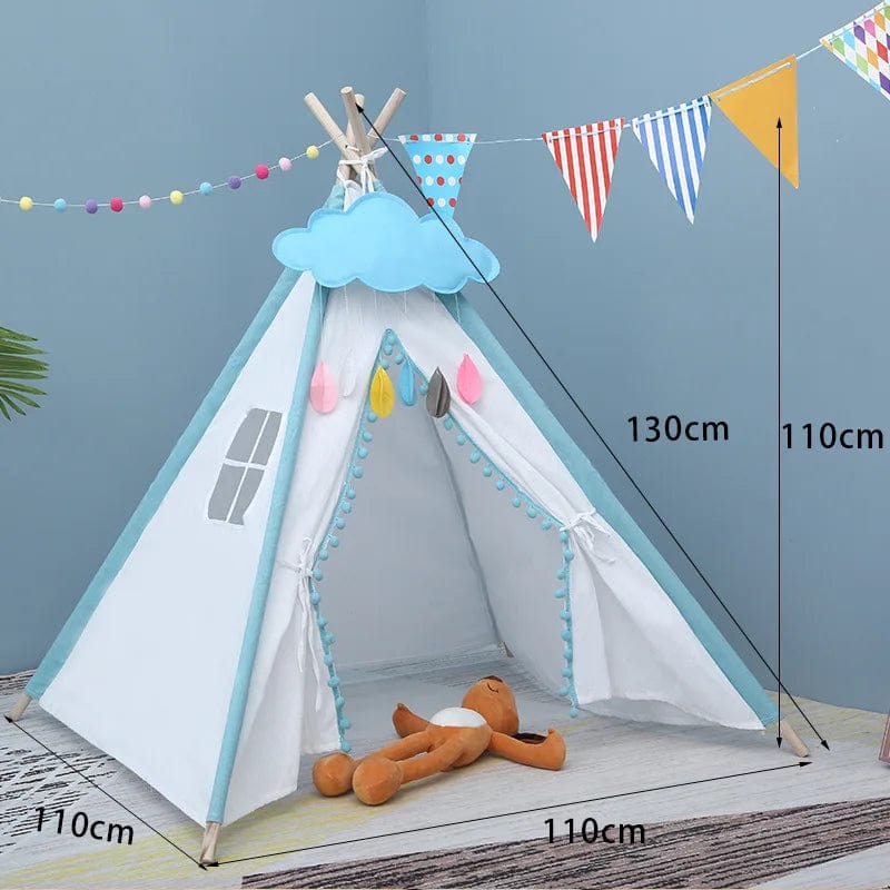 Children's Tent Teepee Tent For Kids Portable Tipi Infantil House For Children Cabana Kids Tents Decoration Carpet LED Lights