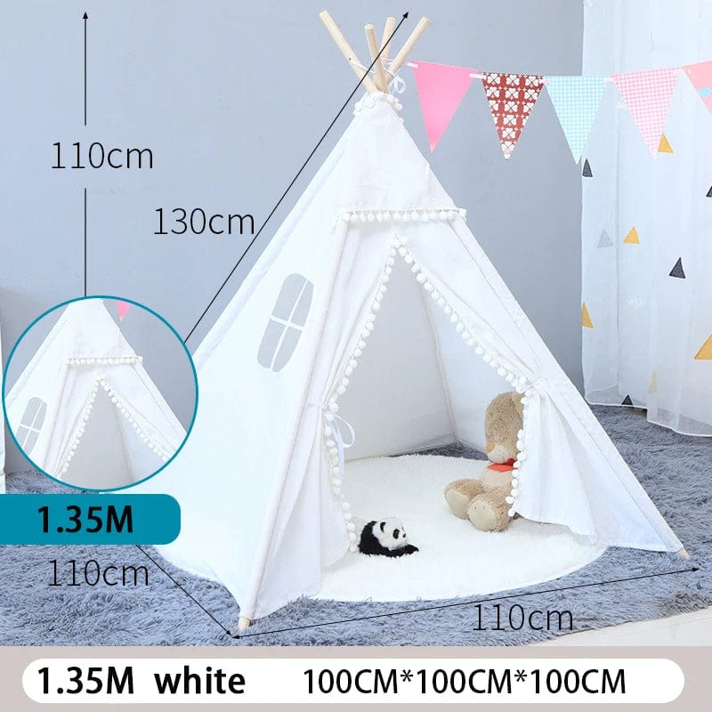 Children's Tent Teepee Tent For Kids Portable Tipi Infantil House For Children Cabana Kids Tents Decoration Carpet LED Lights