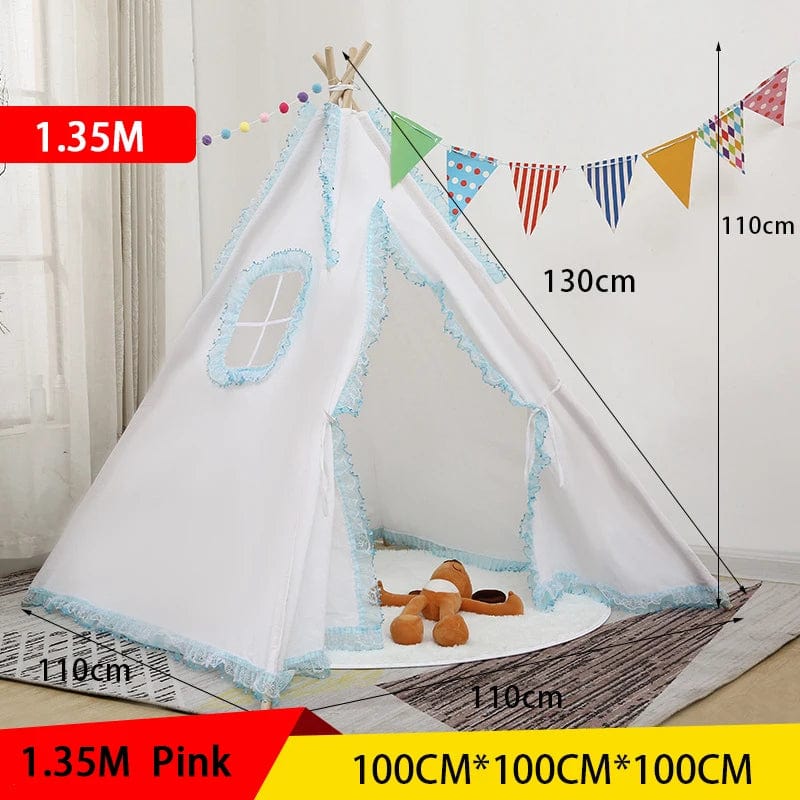 Children's Tent Teepee Tent For Kids Portable Tipi Infantil House For Children Cabana Kids Tents Decoration Carpet LED Lights