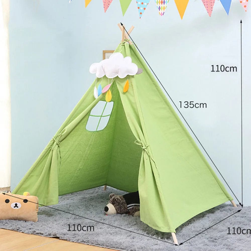 Children's Tent Teepee Tent For Kids Portable Tipi Infantil House For Children Cabana Kids Tents Decoration Carpet LED Lights