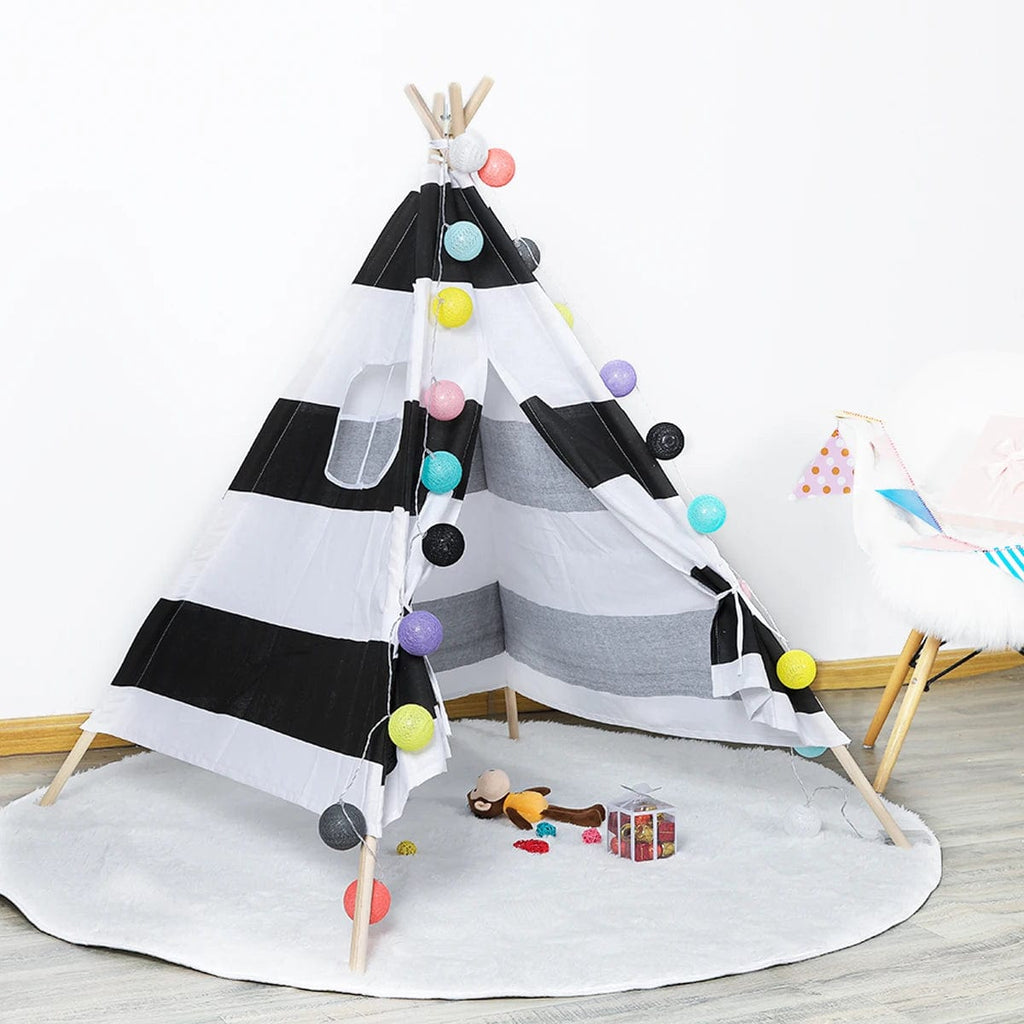 Children's Tent Teepee Tent For Kids Portable Tipi Infantil House For Children Cabana Kids Tents Decoration Carpet LED Lights