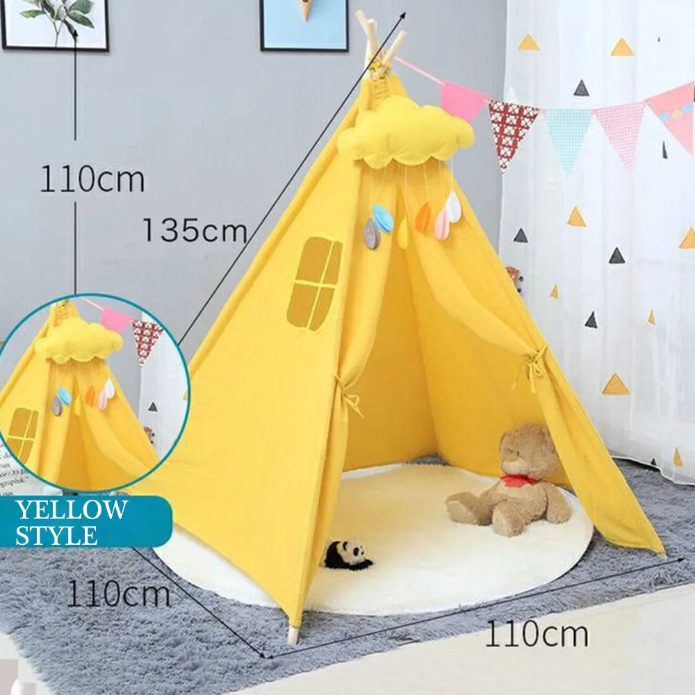 Children's Tent Teepee Tent For Kids Portable Tipi Infantil House For Children Cabana Kids Tents Decoration Carpet LED Lights