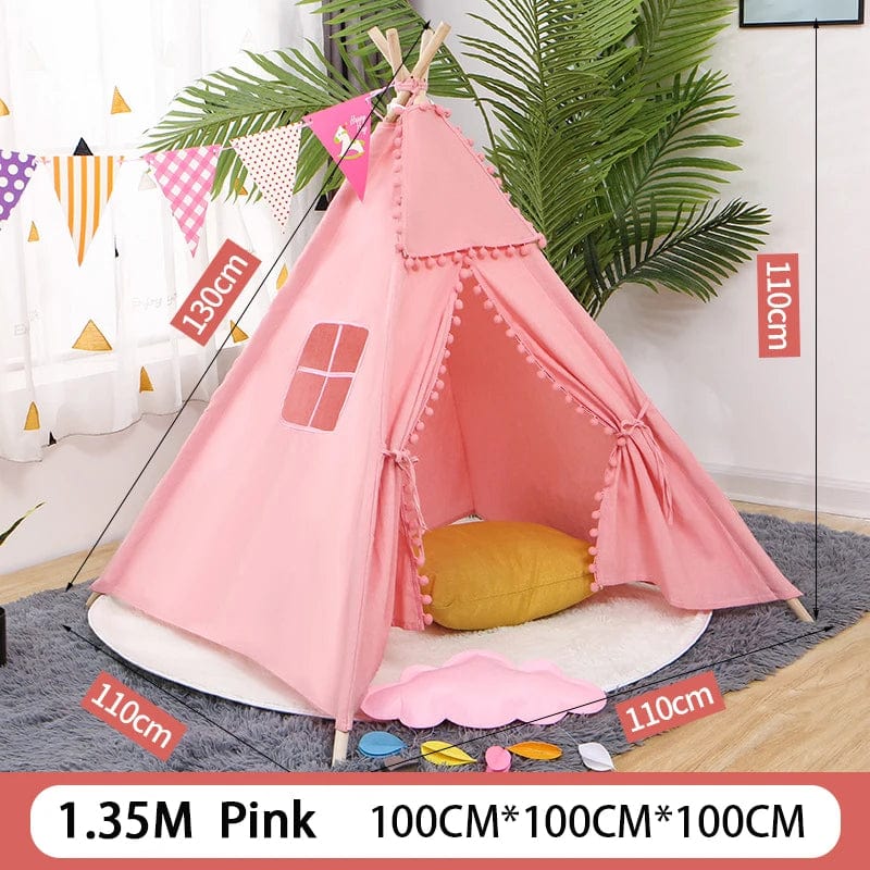 Children's Tent Teepee Tent For Kids Portable Tipi Infantil House For Children Cabana Kids Tents Decoration Carpet LED Lights