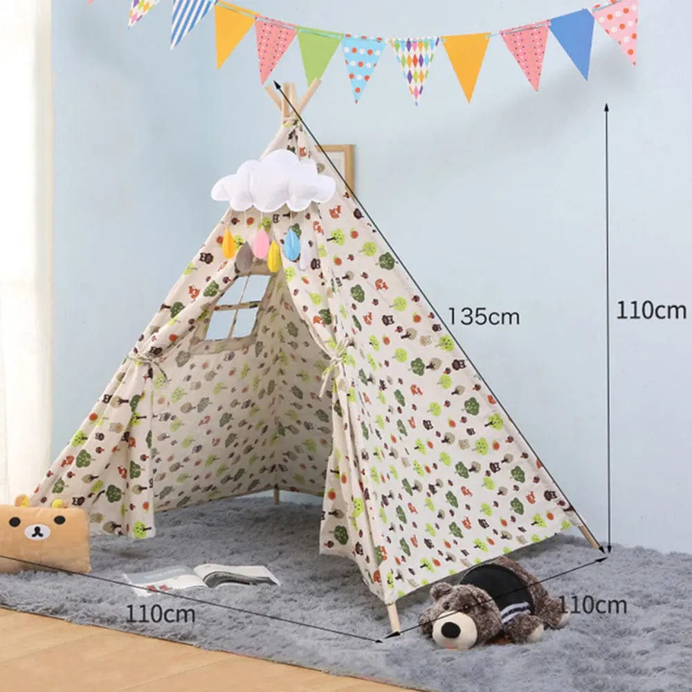 Children's Tent Teepee Tent For Kids Portable Tipi Infantil House For Children Cabana Kids Tents Decoration Carpet LED Lights