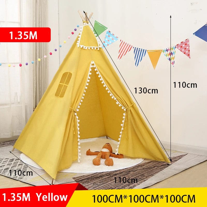 Children's Tent Teepee Tent For Kids Portable Tipi Infantil House For Children Cabana Kids Tents Decoration Carpet LED Lights