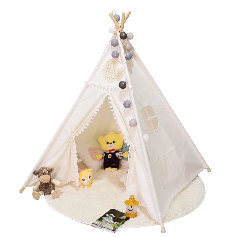 Children's Tent Teepee Tent For Kids Portable Tipi Infantil House For Children Cabana Kids Tents Decoration Carpet LED Lights