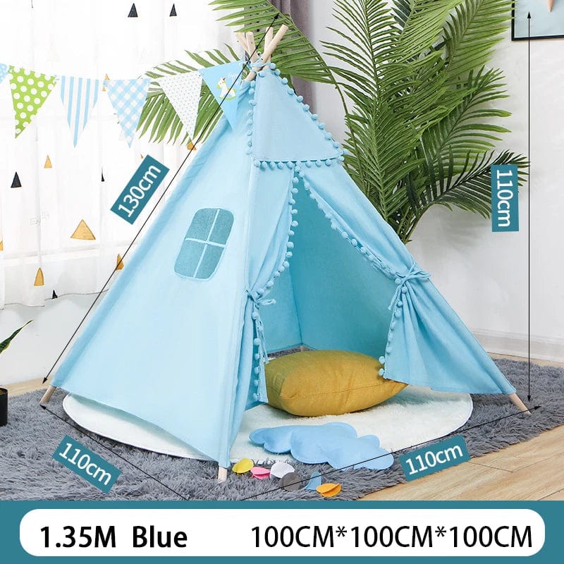 Children's Tent Teepee Tent For Kids Portable Tipi Infantil House For Children Cabana Kids Tents Decoration Carpet LED Lights