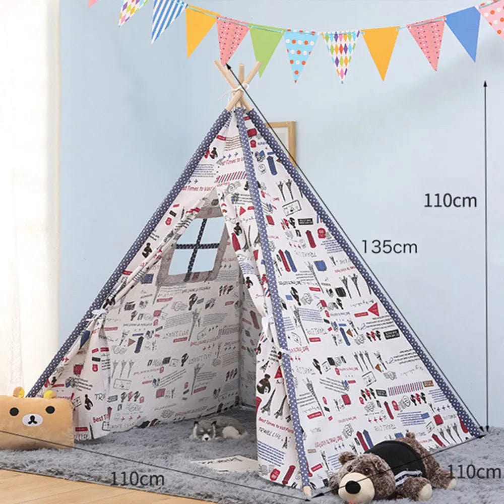 Children's Tent Teepee Tent For Kids Portable Tipi Infantil House For Children Cabana Kids Tents Decoration Carpet LED Lights